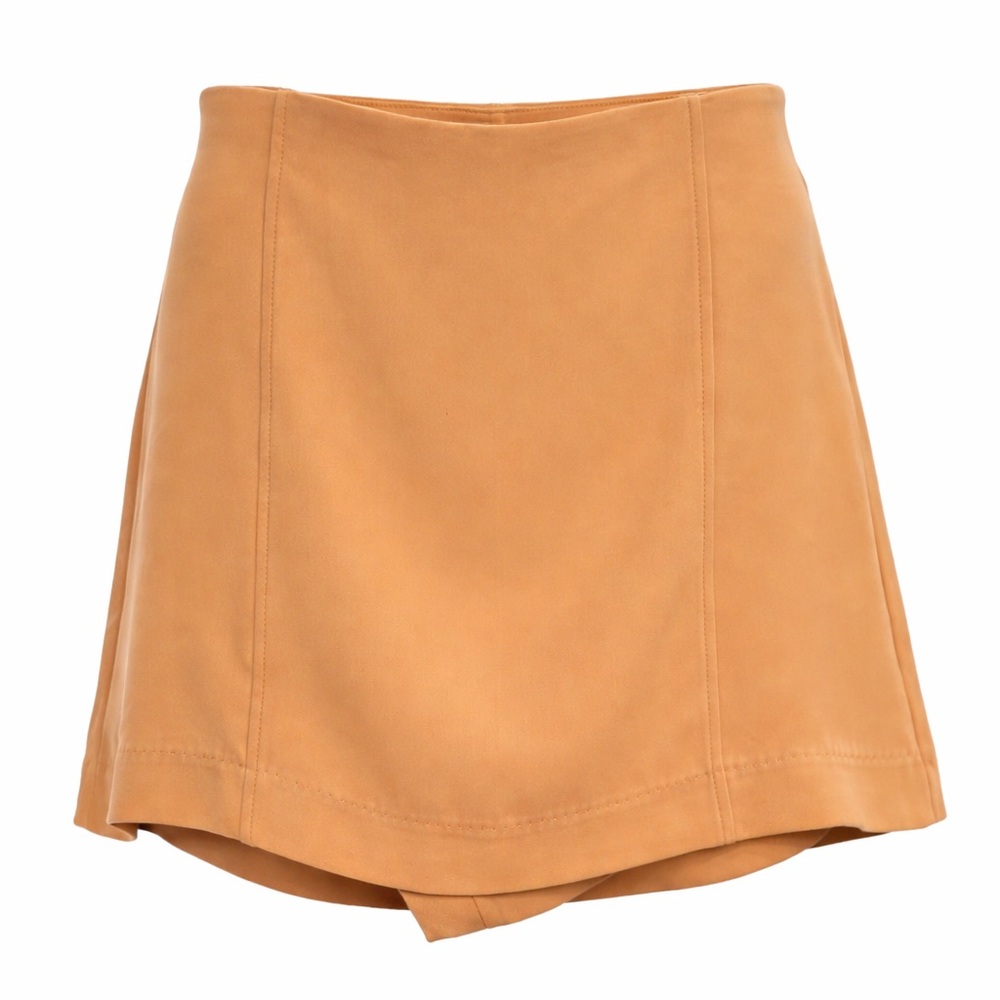 Jason Wu Camel High-Waist Tailored Skort Size M